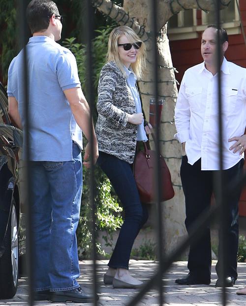 Emma Stone Pictures Emma Stone at a film studio office on October 10, 2012
