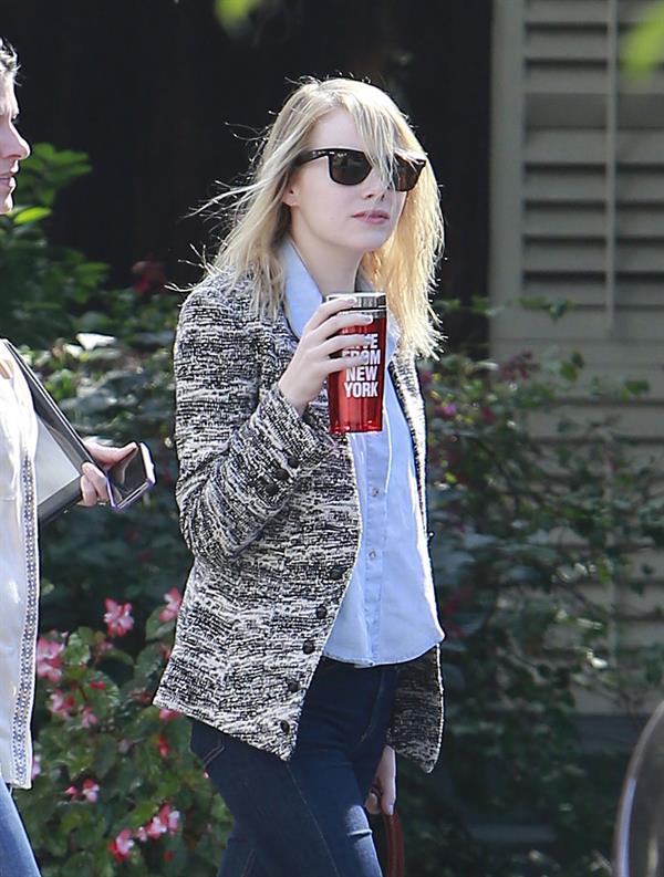 Emma Stone at a film studio office on October 10, 2012