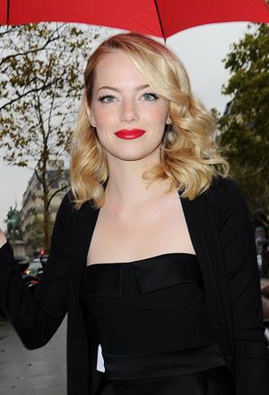 Emma Stone attends the Miu Miu show in Paris - October 3, 2012 