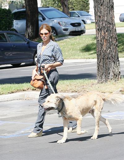 Eva Mendes - Walking her dog in Los Angeles - August 31, 2012