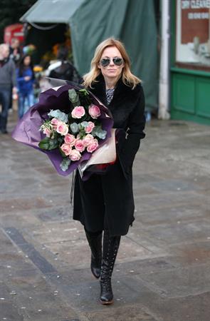 Geri Halliwell shopping for some roses in London on February 14, 2013