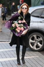 Geri Halliwell shopping for some roses in London on February 14, 2013