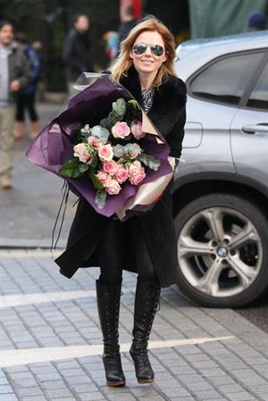 Geri Halliwell shopping for some roses in London on February 14, 2013