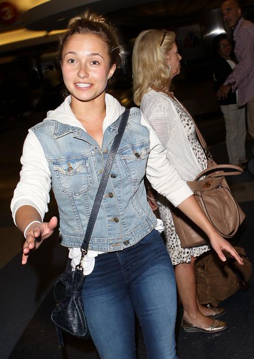 Hayden Panettiere arriving at LAX Airport and signing autographs on May 29, 2013