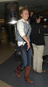 Hayden Panettiere arriving at LAX Airport and signing autographs on May 29, 2013
