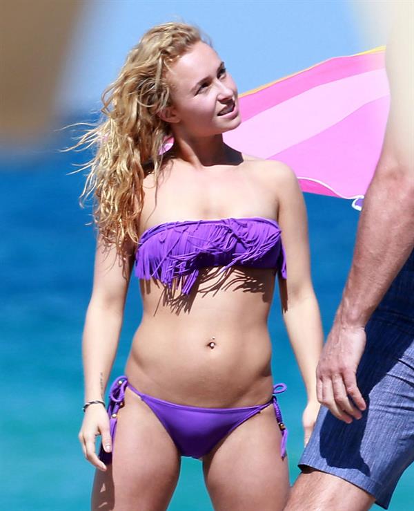 Hayden Panettiere on the beach in Hollywood, Florida 3/30/13 