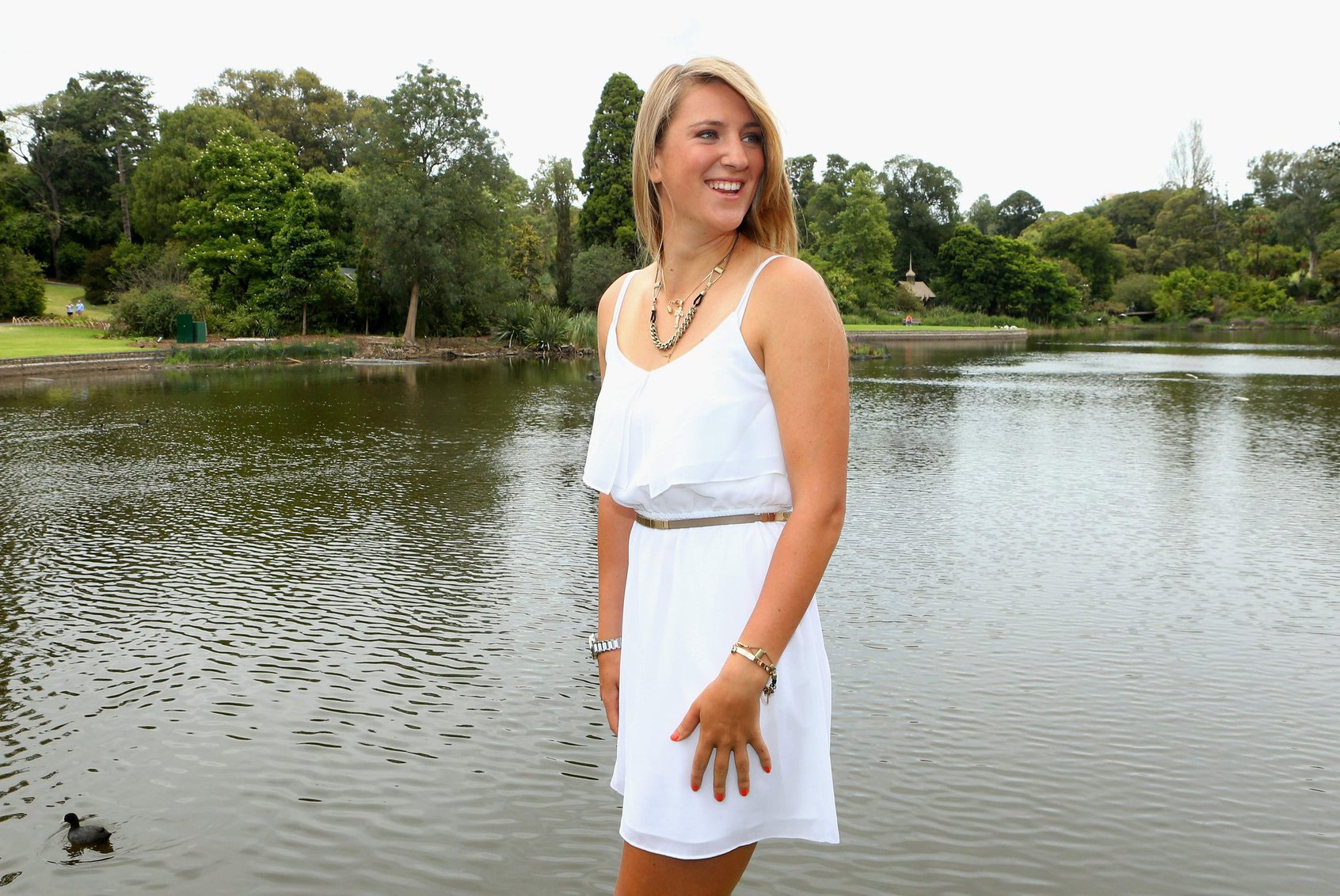 Victoria Azarenka poses with Memorial Cup after winning the 2013 Australian Open January 27, 2013 