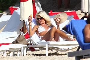 Victoria Silvstedt - white bikini in St. Barts 1/3/13  