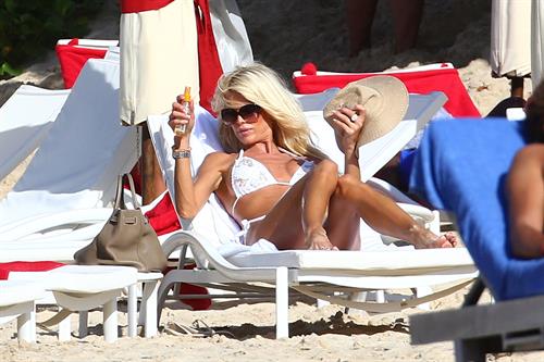 Victoria Silvstedt - white bikini in St. Barts 1/3/13  
