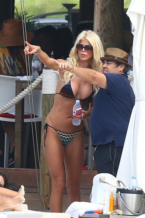 Victoria Silvstedt in a bikini on the beach in St. Barts 1/5/13
