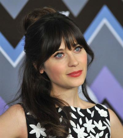 Zooey Deschanel American Idol panel during 2013 Winter TCA Tour in Pasadena January 8, 2013