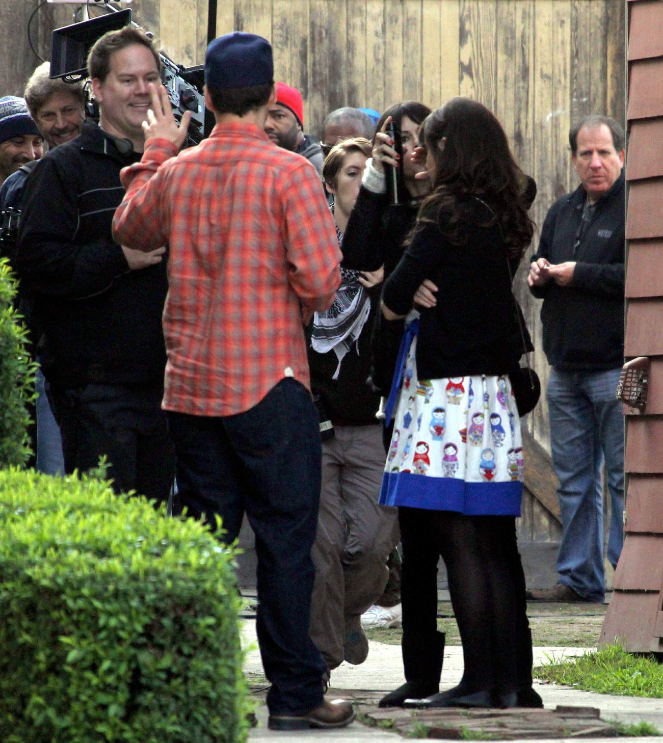 Zooey Deschanel on the set of 'New Girl in Los Angeles December 4, 2012 