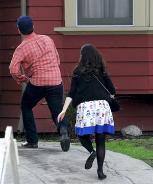 Zooey Deschanel on the set of 'New Girl in Los Angeles December 4, 2012 