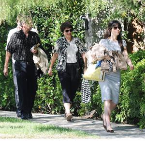 Zooey Deschanel - Heads to a family party in LA - August 26, 2012