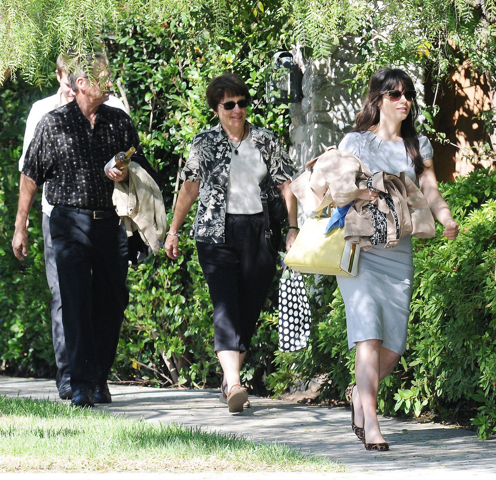 Zooey Deschanel - Heads to a family party in LA - August 26, 2012