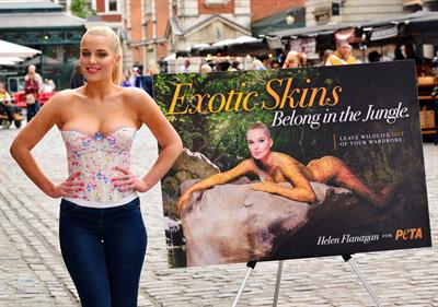 Helen Flanagan - Launches PETA's campaign to raise awareness of the use of eotic animal skins in London (23.05.2013) 