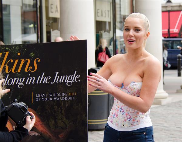 Helen Flanagan - Launches PETA's campaign to raise awareness of the use of eotic animal skins in London (23.05.2013) 