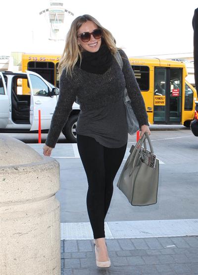 Hilary Duff departing on a flight at LAX Airport 2/18/13 