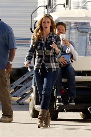 Jennifer Love Hewitt on the set of The Client List in Sherman Oaks February 1, 2013 