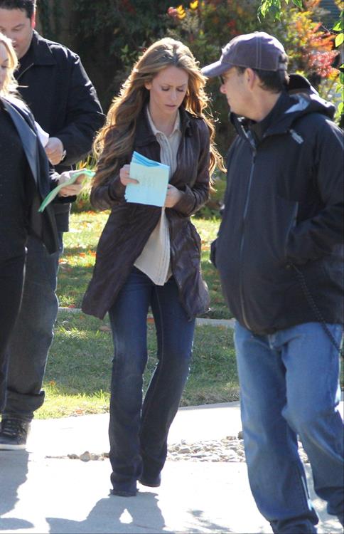 Jennifer Love Hewitt Pictures Jennifer Love Hewitt filming The Client List and really getting into character in between takes. January 10, 2013