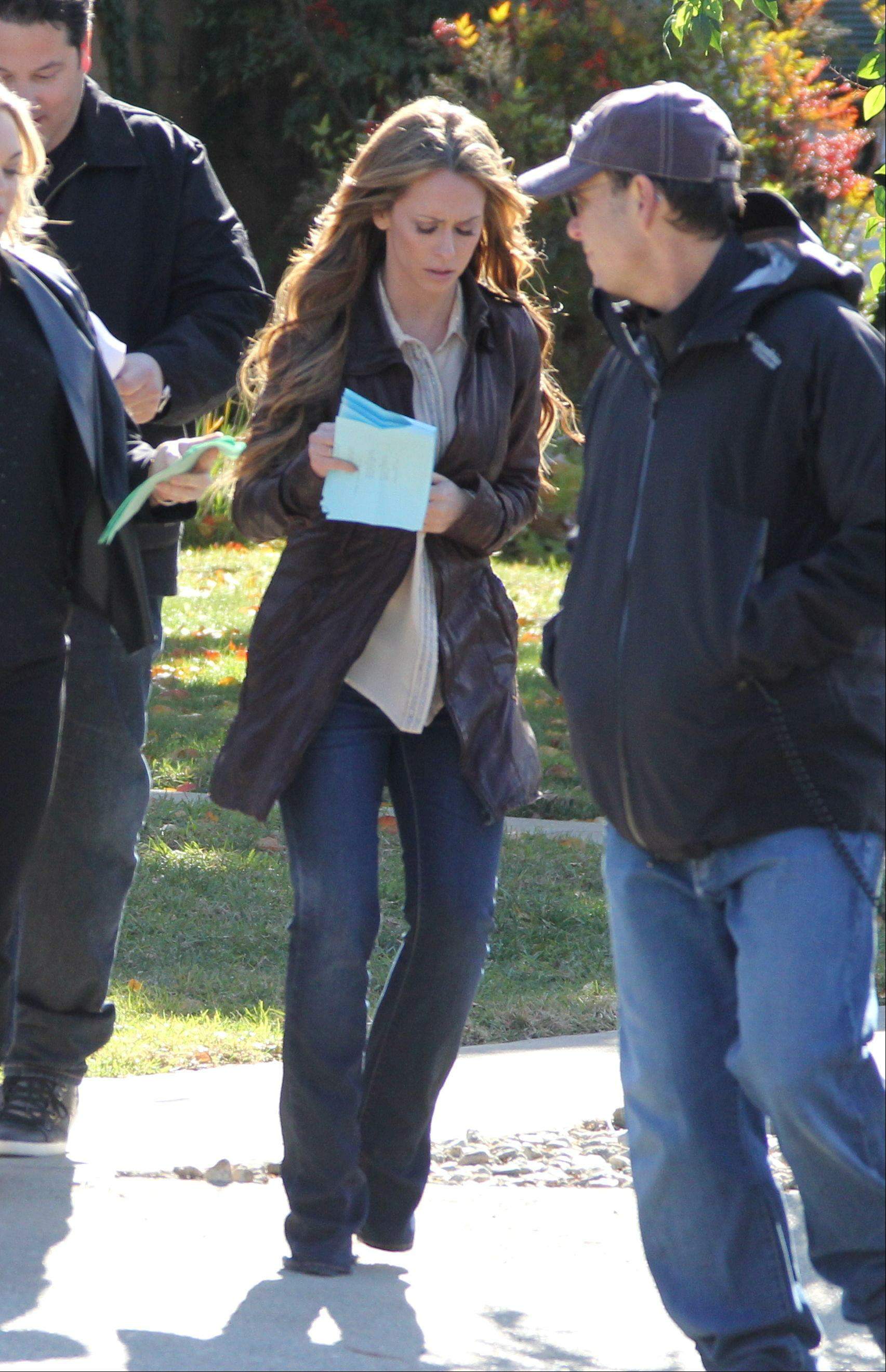 Jennifer Love Hewitt Pictures Jennifer Love Hewitt filming The Client List and really getting into character in between takes. January 10, 2013
