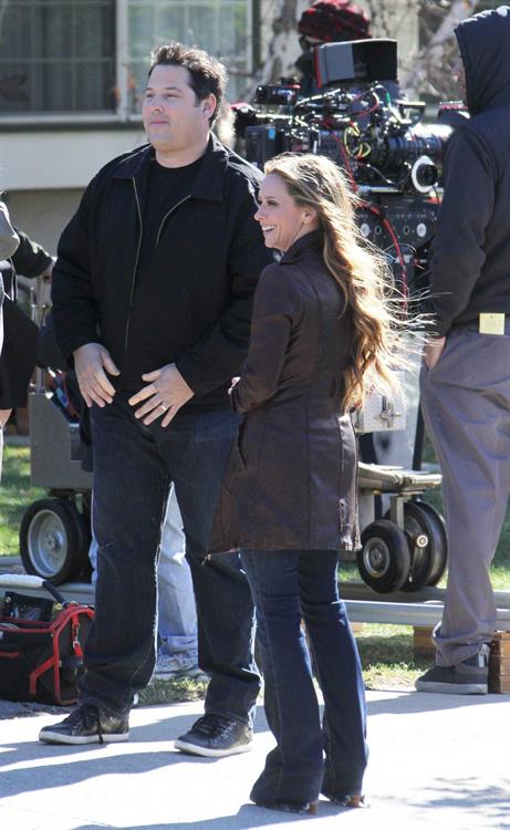 Jennifer Love Hewitt Pictures Jennifer Love Hewitt filming The Client List and really getting into character in between takes. January 10, 2013