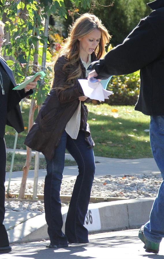 Jennifer Love Hewitt filming The Client List and really getting into character in between takes. January 10, 2013 