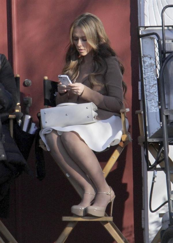 Jennifer Love Hewitt on the set of The Client List in Sherman Oaks February 1, 2013 