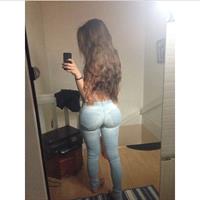 Ines Helene taking a selfie and - ass