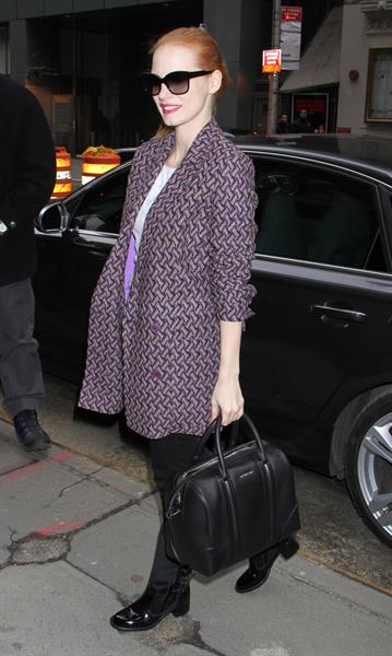 Jessica Chastain arriving at the Walter Kerr Theatre in New York - February 6, 2013 