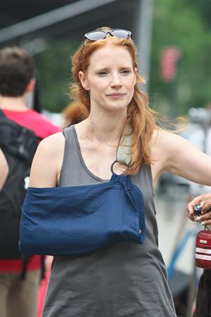 Jessica Chastain - The set of  The Disappearance of Eleanor Rigby  in New York City (13 Jul 2012)