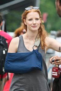 Jessica Chastain - The set of  The Disappearance of Eleanor Rigby  in New York City (13 Jul 2012)