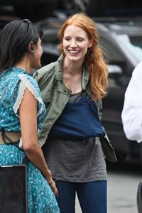 Jessica Chastain - The set of  The Disappearance of Eleanor Rigby  in New York City (13 Jul 2012)