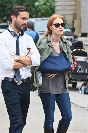 Jessica Chastain - The set of  The Disappearance of Eleanor Rigby  in New York City (13 Jul 2012)
