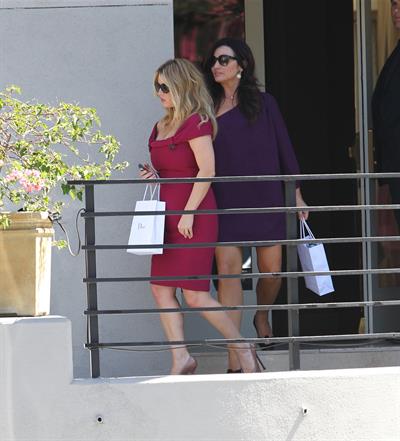 Jessica Simpson leaving a restaurant in Hollywood