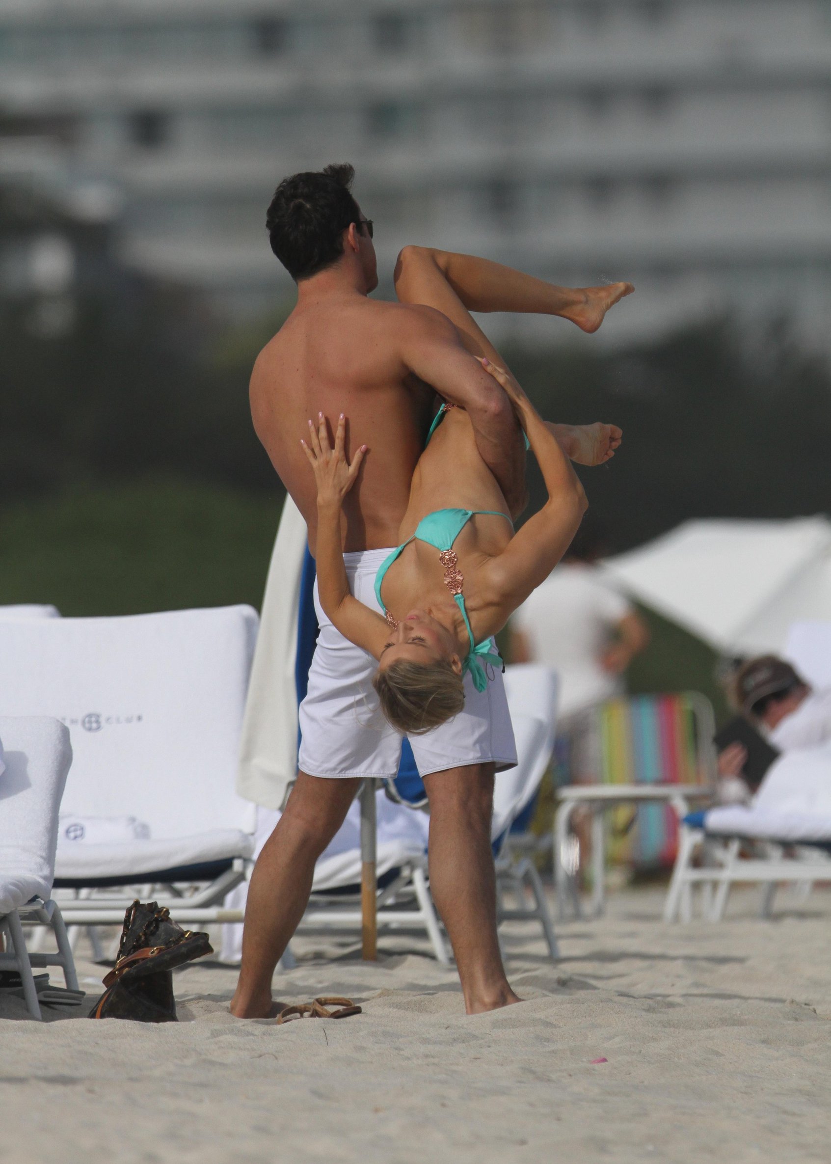 Joanna Krupa bikini candids on the beach in Miami 1/1/13 