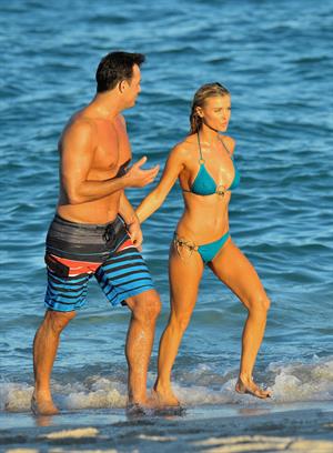 Joanna Krupa bikini candids on the beach in Miami 11/3/12