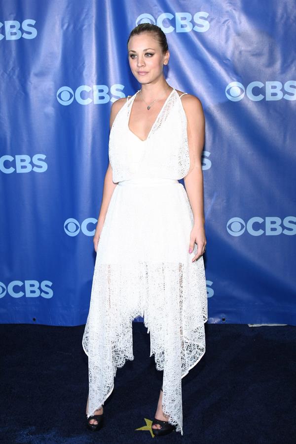 Kaley Cuoco CBS Upfront at the tent at Lincoln Center on May 18, 2011 