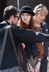 Karen Gillan - Set of 'Not Another Happy Ending' - July 30, 2012