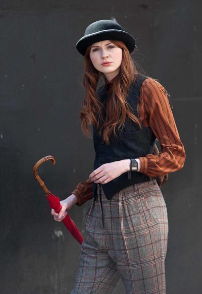 Karen Gillan - Set of 'Not Another Happy Ending' - July 30, 2012