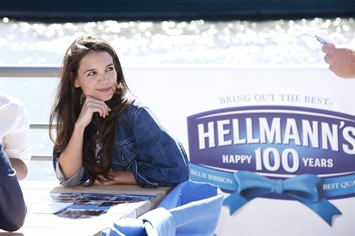 Katie Holmes At Pier 84 to Celebrate Hellmann`s 100th birthday At an Event Benefiting Feeding America 