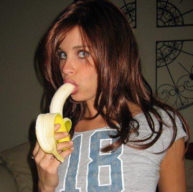 hot girl eating banana