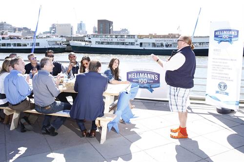 Katie Holmes At Pier 84 to Celebrate Hellmann`s 100th birthday At an Event Benefiting Feeding America 