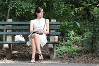 Keira Knightley on the set of 'Can A Song Save Your Life' in Central Park 8/7/12 