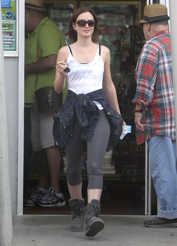 Leighton Meester at a gas station in Hollywood 3/10/13 