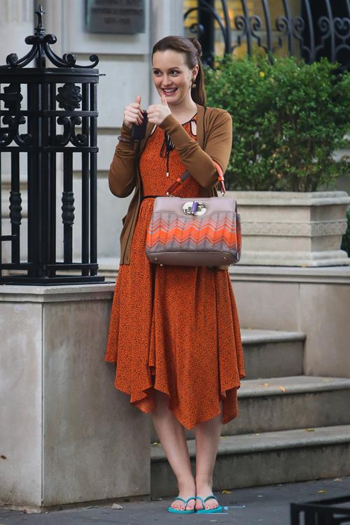 Leighton Meester - On the set of Gossip Girl in New York - August 17, 2012