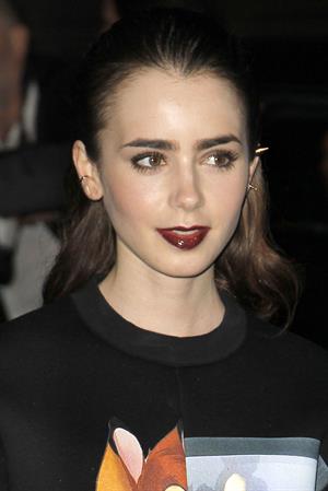 Lily Collins Givenchy Show Fashion Week 9/29/13