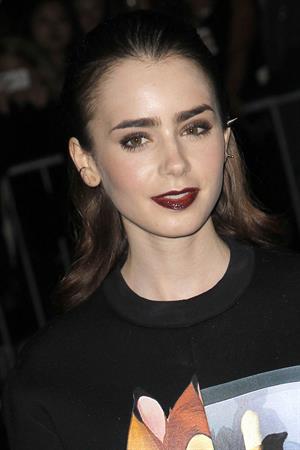 Lily Collins Givenchy Show Fashion Week 9/29/13