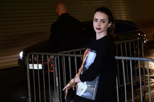 Lily Collins Givenchy Show Fashion Week 9/29/13