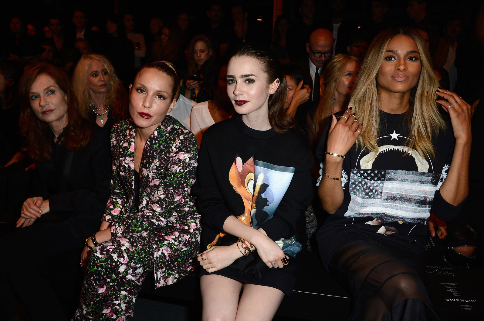 Lily Collins Givenchy Show Fashion Week 9/29/13